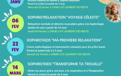 Ateliers de sophrologie gratuits – Agenda 1er trimestre 2025