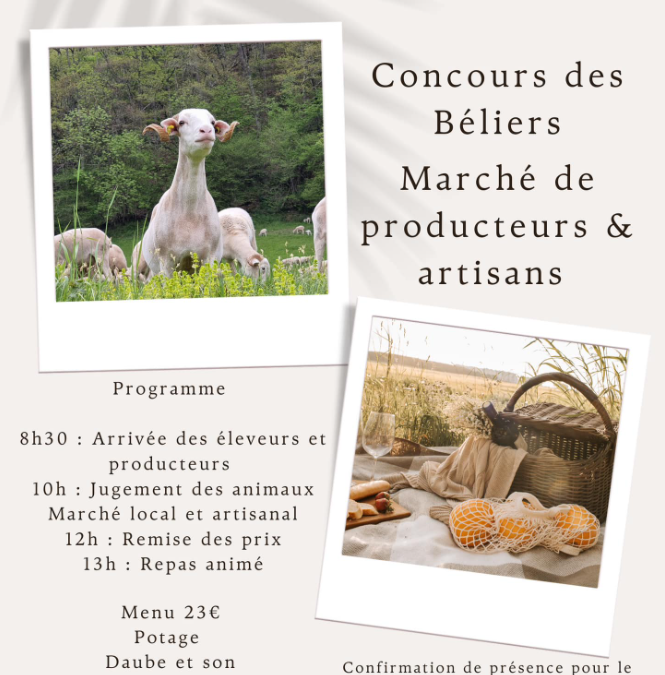 Concours de béliers & marché de producteurs – Samedi 22 mars à Ferrère