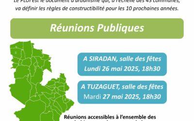 PLUI – Réunions publiques les 26 & 27 mai
