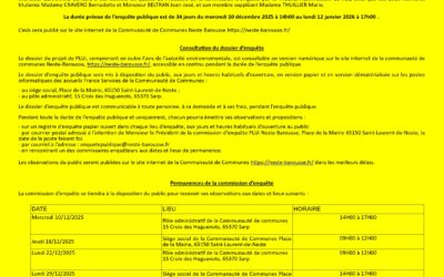 AVIS d’enquête publique PLUi Neste Barousse